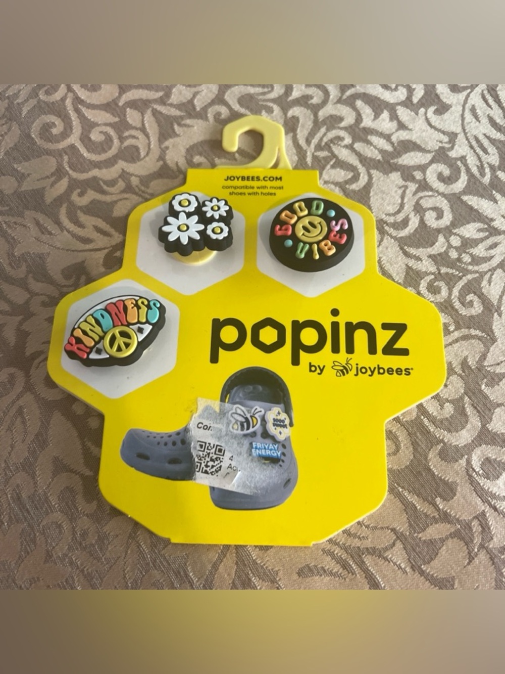 Popinz By Joybees 3 pc set Kindness Good Vibes Flowers Shoe Charms